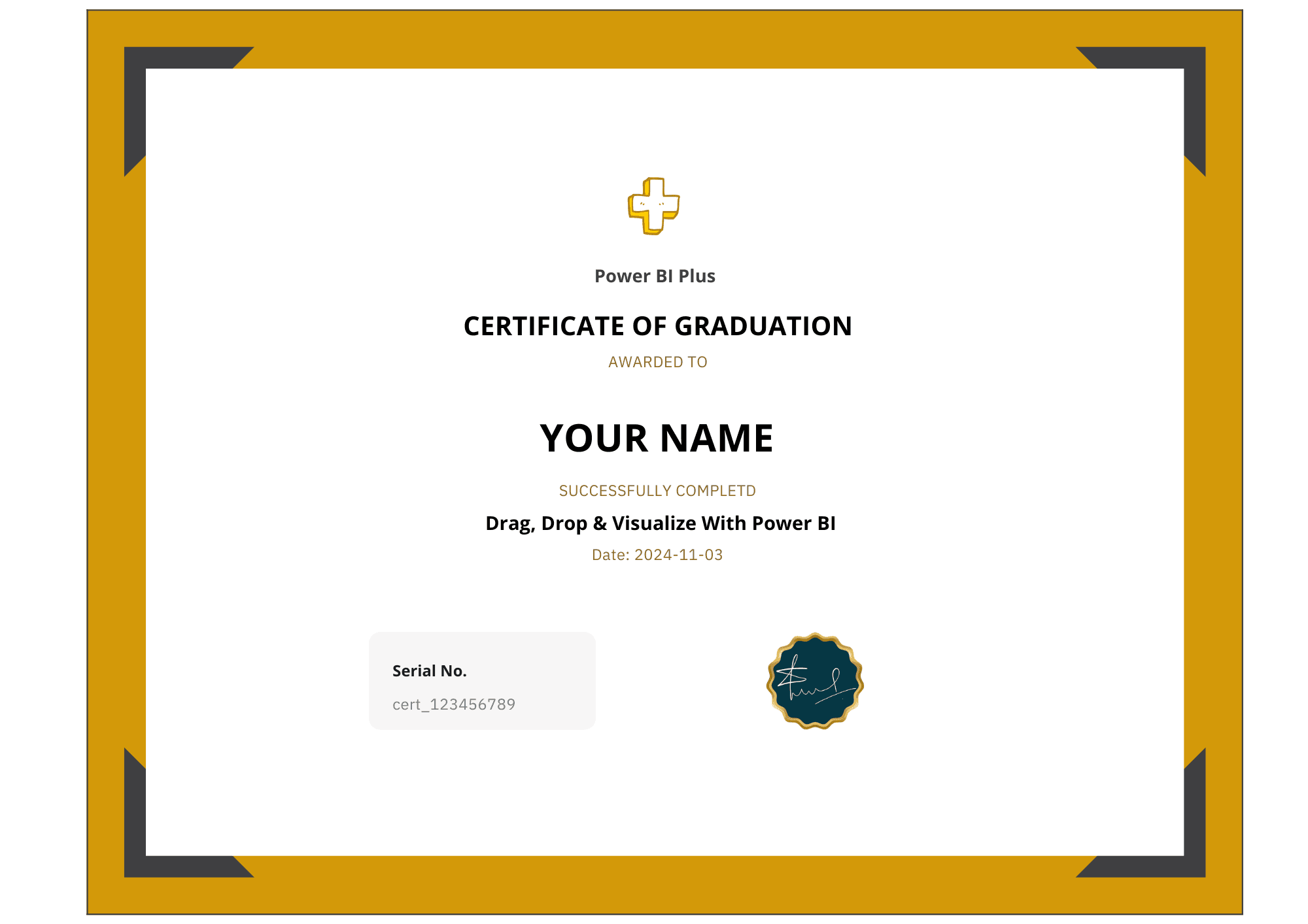 Certificate Power BI